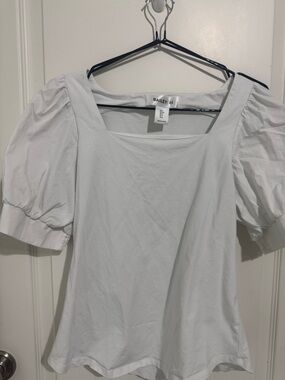Bailey 44 White Square Neck Puff Sleeve Top